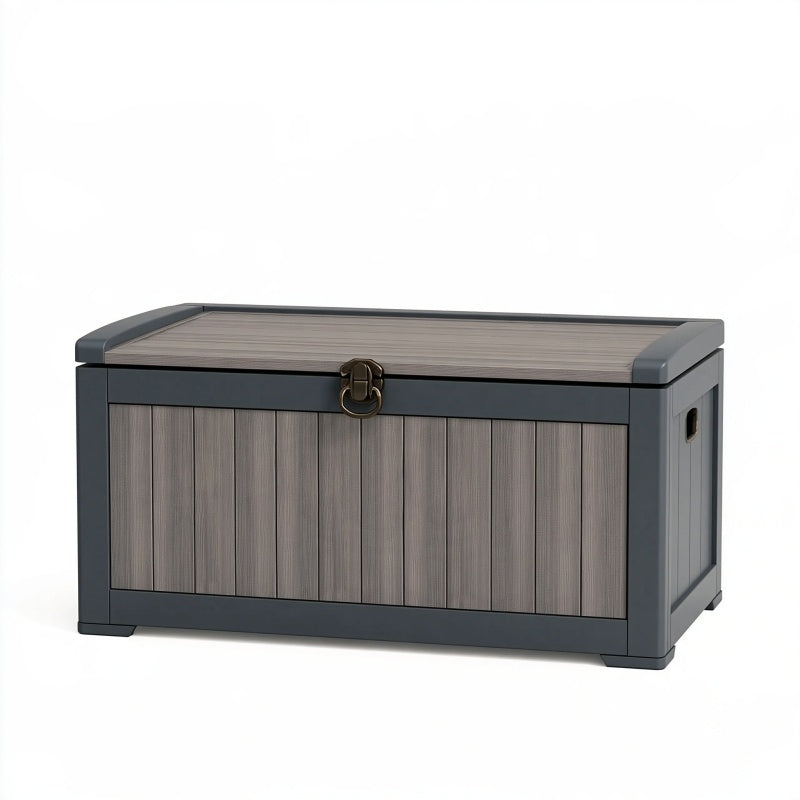 Cassapanca contenitore 120 x 60 x 60 cm in resina grigio antracite da esterno con coperchio