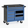 Carrello portautensili 80 x 45 x 95 cm in acciaio blu e nero con cassetti e ruote