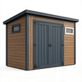 Casetta da giardino 250 x 200 x 220 cm effetto legno marrone/antracite con doppia porta
