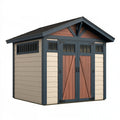 Capanno da giardino 180 x 120 x 190 cm in legno beige antracite e marrone - deposito esterno con doppia porta
